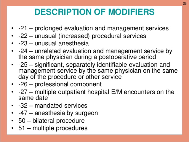 What Are The Different Types Of Modifiers In Medical Billing